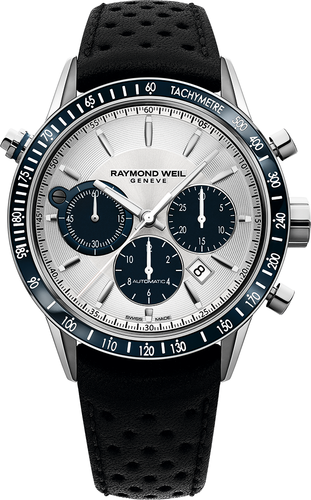 RAYMOND WEIL ブラックレザー時計 レイモンドウェイル フリーランサー（FREELANCER)スケルトン